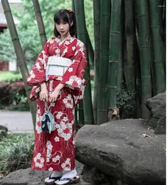 Etniska kläder traditionella japanska blommor kimono med bälte kvinnors bomull yukata klänning japan sexig dansföreställningar cosplay kostym