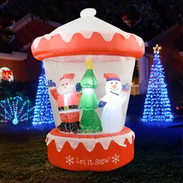 Nadmuchiwane bramkarze huśtawki playhouse 1,8 mln bożonarodzeniowe balon powietrzny płatek śniegu Santa Snowman Toy Outdoor Garden Year Decor 230803