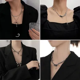 Choker LW Natural Shi Xing Mans Cross Halsband Senior Niche Design Feeling Collebone Lätt kedja av lyxklavikel