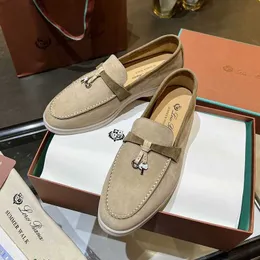 Loro Piano ذات الجودة العليا LP SHOES23 New Xuanbin Design Leather LP Slip-on Shoe غير الرسمي أحذية مسطحة أحذية واحدة كسول ينزلقون على أحذية عالية الجودة