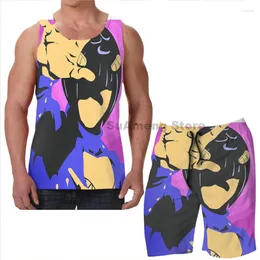 Men's Tracksuits Summer Men Tank Tops Women JoJos Bizarre Adventure Vento Aureo Bruno Bucciarati Vector Art Golden Wind Beach Shorts