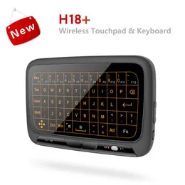 H18 Plus Klavye 2 4G Kablosuz Dokunmatik Pad Klavye Arka Işığı Hava Fare Akıllı TV Android Kutusu Bilgisayar için Dokunmatik Yüzde Fare