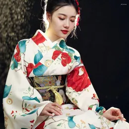 Ethnische Kleidung, traditioneller japanischer Kimono, Damen-Yukata-Kleid, lange Robe, Pografie-Kleid, Cosplay-Kostüm, Blumendrucke, Vintage