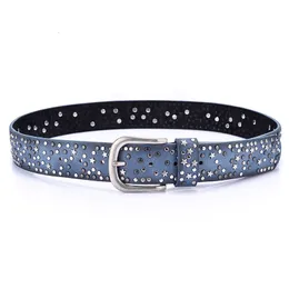 Other Fashion Accessories MYMC 110cm Leather Belt Women Lady Punk Waistband Luxury Waist Rivet Retro Casual Fashion Luxurious Belt with Stars 230802