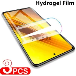 Mobiltelefonskärmsskydd 3st telefon hydrogelfilm för Xiaomi Poco C40 x3 x4 M4 F2 M3 Pro NFC 4G 5G skärmskydd för Xiaomi Poco F4 X3 GT F3 F1 Film X0803