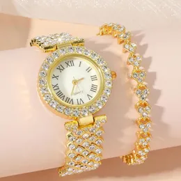 Нарученные часы 5pcs/set Women Watch Tuse Luxury Fashion Othestone Quartz Braslet Bracelet Watch For Drop