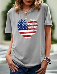 OC-VINDA P0010 большой футболка с коротким рукавом летние женские национальные флаги узор мультипликации сердца