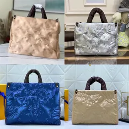 Designers de luxo onthego totes em relevo flor para baixo múmia saco tira azul preto verde mm gm bolsas mulheres carta embreagem bolsas