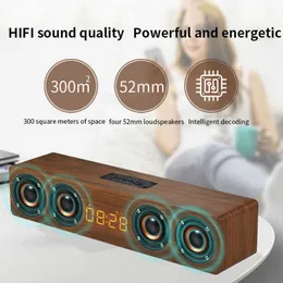 Taşınabilir Hoparlörler 20W Ahşap Bluetooth Hoparlörler Sesli Bar TV TV ECHO Duvar Ev Tiyatrosu Ses Sistemi PC/TV için Ses Kalitesi Soundbox