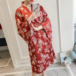 Roupas étnicas Tradicional Japonês Kimonos Yukata Kimono Cardigan Feminino Pijama Traje Geisha Vestido Haori Obi FF2211