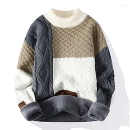Erkek Sweaters Sonbahar/Kış Kalın Sıcak Finek Kazak Moda Konforlu Uyum Kazak Yuvarlak Örgü Boyun Çeşitli Renkler Boyut M-5XL
