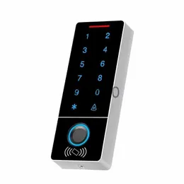 Fingeravtryck Access Control Standalone Biometric FingerPrint Reader för åtkomstkontroll med dörrrelä UF5+5st KeyFob+5st ID Card X0803