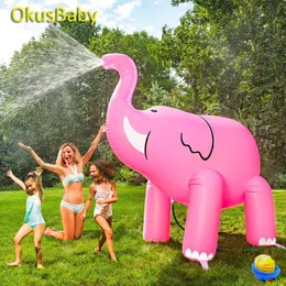 Inflatable Bouncers Playhouse Swings 86Inches Giant Summer Animal Sprinkle Water Park Elephant Outdoor Beach Toy Kids Play Spray Garden Toys 230803