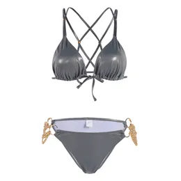 Damskie stroje kąpielowe seksowne brokat bikini kobiety shinny brazylijski złoty kantar kąpielowy strój kąpielowy garnitur do damskiej plaży Kąpiel Pink 230803