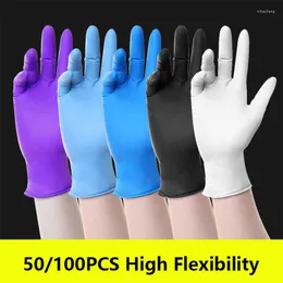 Disposable Gloves 100pcs Nitril Waterproof Powder Free Latex Mechanic Work Garden Household Kitchen Cleaning And Protection Tools