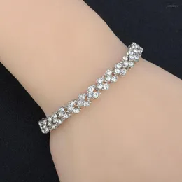 Lien Bracelets Bijoux De Mariée Romantique Diamant Bracelet Coeur Chaîne Cristal Forme Strass Bracelet Pour 2 PCS Femmes