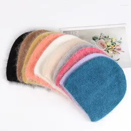 Berets visrover 10 Colorways Простая зимняя шляпа мех для женщины мягкая осенняя кепка сочетается с теплыми черепами подарки шапочки