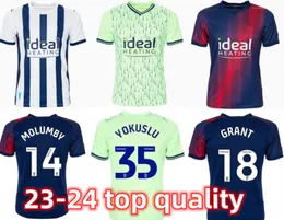 2023/24 West Bromwichs Albion Soccer Jerseys 23 24 남자 아이 홈 어웨이 보조금 스위프트 월리스 월리스 요쿠 슬루 몰 럼비 스위프트 저지 축구 셔츠 탑 태국 품질 66