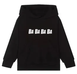 23fw vinterbarn hoodies tröjor för pojkar flickor lös hoodie med brev hiphop streetwear pullover toppar storlek 100-140 150