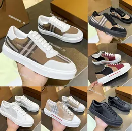 Designer Sneakers Brand Check Trainers Men Shoes Striped Casual Shoes Leather Platform Trainers Vintage Plaid Sneaker Canvas Flat Shoess With Box