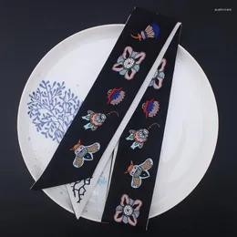 Scarves 120 5cm Style All-match Galaxian Printed Small Silk Scarf Fashion Ribbon Hair Band