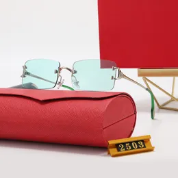 Gafas de sol sin montura Gafas de sol rectangulares Patas de espejo de metal fino Artículo atractivo Opción de varios colores Asuntos de negocios Todos combinan con la caja Gafas de sol para mujer Gafas para hombre