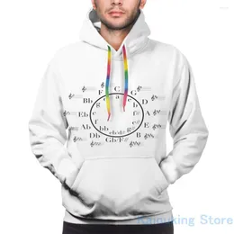 Erkek Hoodies Mens Sweatshirt Kadınlar İçin Sweatshirt Komik Müzik Çemberi Beşinci Ölçek Notları Piyano Baskı Gündelik Hoodie Streatwear