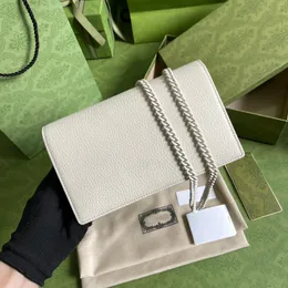 Portafoglio di design di alta qualità con donna a catena Mini borsetta grigia Ciglia bianca per le venerane Witch Coin Borse Luxury Crossbody Borse con scatola