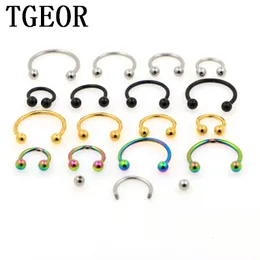 Labret Lip Piercing Jewelry wholesale 100pcs 16G 18g Steel circular BARBELL plated COLORS piercing horseshoe ring 230802