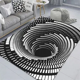 Party Supplies 3D Polyester Carpet Sewer Manhole Cover Horror Swirl Living Room Bedroom Floor Mat Halloween Xmas Decor Visual