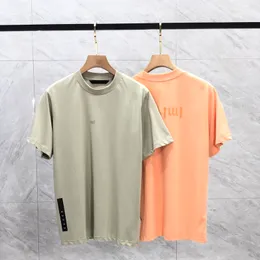 23fw USA Men Cotton Tee T shirts Summer Vintage Short Sleeve Up Side Down Casual High Street Tshirt Aug 3 Orange Colors