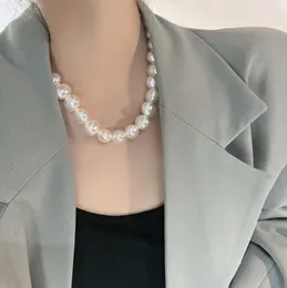 Catene 2023 Collana a catena di perle di lusso vintage grande imitazione ovale alla moda per gioielli di moda da donna
