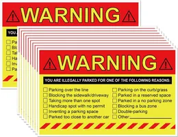 接着剤ステッカーあなたが違法に駐車している駐車場違反は、予約された230803の自動車車両の5 x 8インチの牽引警告ラベルを削除するために一生懸命