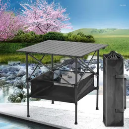 Camp Furniture Foldable Camping Portable Table Mountain Picnic High Aluminum Outdoor Tourist Backpacking Nature Hike Igt Lightweight