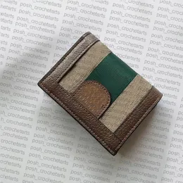 Interlocking plånböcker för kvinnors små lädervaror äkta läder trim kort plånbok som säljs med låda