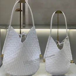 Solstício bolsa de ombro qualidade bolsa feminina marcas famosas designer intrecciato couro tecer luxo senhoras axilas bolsa tote pueses