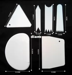 Mode heta 6 st/set plastkaka smidigare tårta skrapa spatula set degskärare multifunktionsblad för kakor jul bakverktyg ll