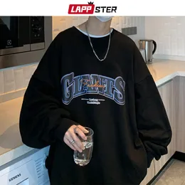 Mens Hoodies Sweatshirts LAPPSTER 2000s Clothes Y2k Japanese Streetwear Harajuku Pullover Kpop Fashion Oversized Graphic 230803