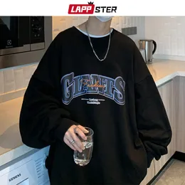 Mens Hoodies Sweatshirts Lappster 2000 -talskläder Y2K Japanese Streetwear Harajuku Pullover Kpop Fashion Overdized Graphic 230803