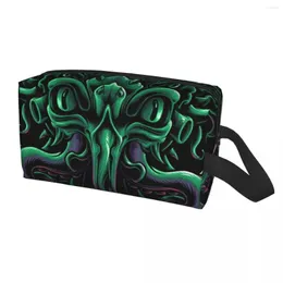 Kosmetiska väskor coola lovecraft cthulhu rese toalettartikar kvinnor den gamla guden av r'lyeh grafisk makeup arrangör skönhet lagring dopp kit