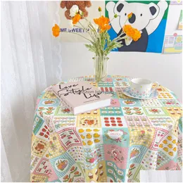 Table Cloth Korean Style Flower Print Coffee Dining Er Cushion Tea Picnic 230105 Drop Delivery Home Garden Textiles Cloths Dhes9