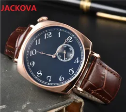 Специальная форма дизайна мода мужские три булавки Wake Watch Auto Date Men Изорененные кожаные часы высококачественные японские кварцевые хронографские часы Montre de Luxe