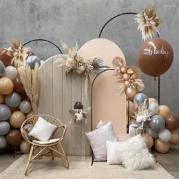 Party Decoration 3pcs/set Metal Balloon Arch Support Kit Outdoor Wedding Iron Circle Backdrop Birthday Artificial Flower Frame