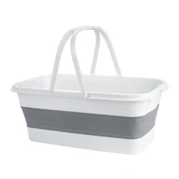 Buckets Folding Mop Bucket Silicone Portable Fishing Storage Basin Cleaning Bucket Camping Car Wash Collapsible Buckets Household Items 230802