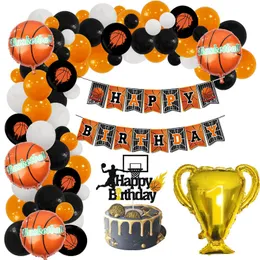 Inne imprezy imprezowe dostarczenia Basketball Temat Balon Balon Winning Trophy Birthday Insert Row Decoration Zestaw kombinacji 230802