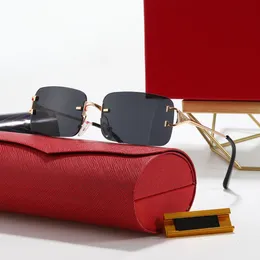 Designer-Sonnenbrille von Lunette Homme, Damen-Sonnenbrille, dünne Metallspiegelbeine, mehrfarbige PC-Linse, leichte Textur, eleganter Stil, passende Box für Herren, Werbe-Sonnenbrillenetui