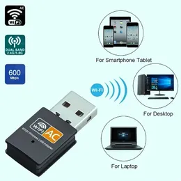 Adattatore wireless USB2.4G+5G dual-band 600Mbps