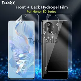 Mobiltelefonskärmskydd 2in1 Front / Back Screen Protector för Honor 80 70 60 50 Pro SE Ultra Clear Full Cover Soft Reparabel Hydrogel Film -Not Glass X0803