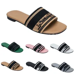 luxuy summer sandal Womens Beach slippers Flat heel Designer Fashion flops leather lady brand Slides famale shoes Hotel Bath Free Shipping Ladies sexy Sandals L3