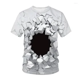 Men's T-skjortor 3D Geometriska kreativitetsmönster Skjorta för män Summer Fashion Casual Handsome Print T-shirt Trend Harajuku Hip Hop T-shirts